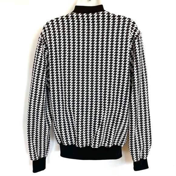 American Apparel Houndstooth Jersey Knit Bomber Jacket Size Unisex Mens XS - Picture 5 of 7